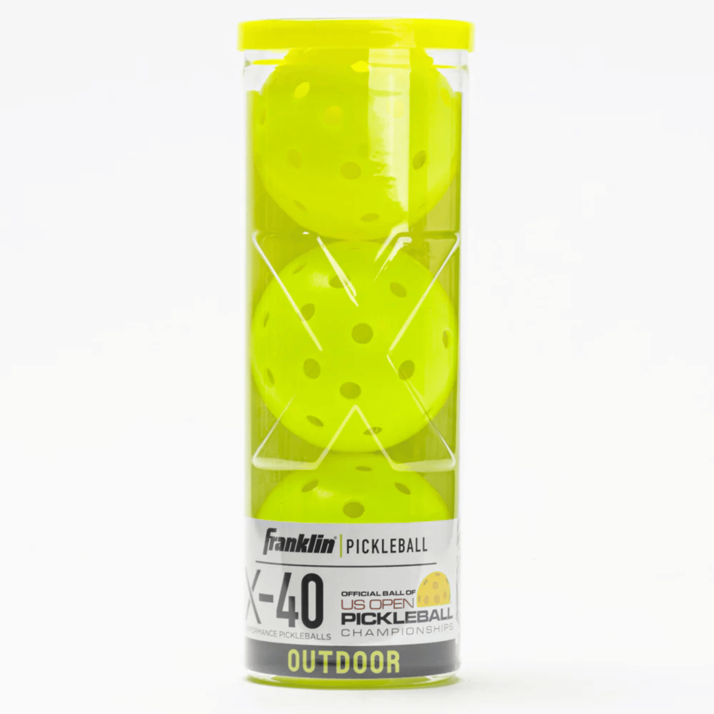 franklin x40 optic yellow pickleball balls 3 pack tube of 3 balls