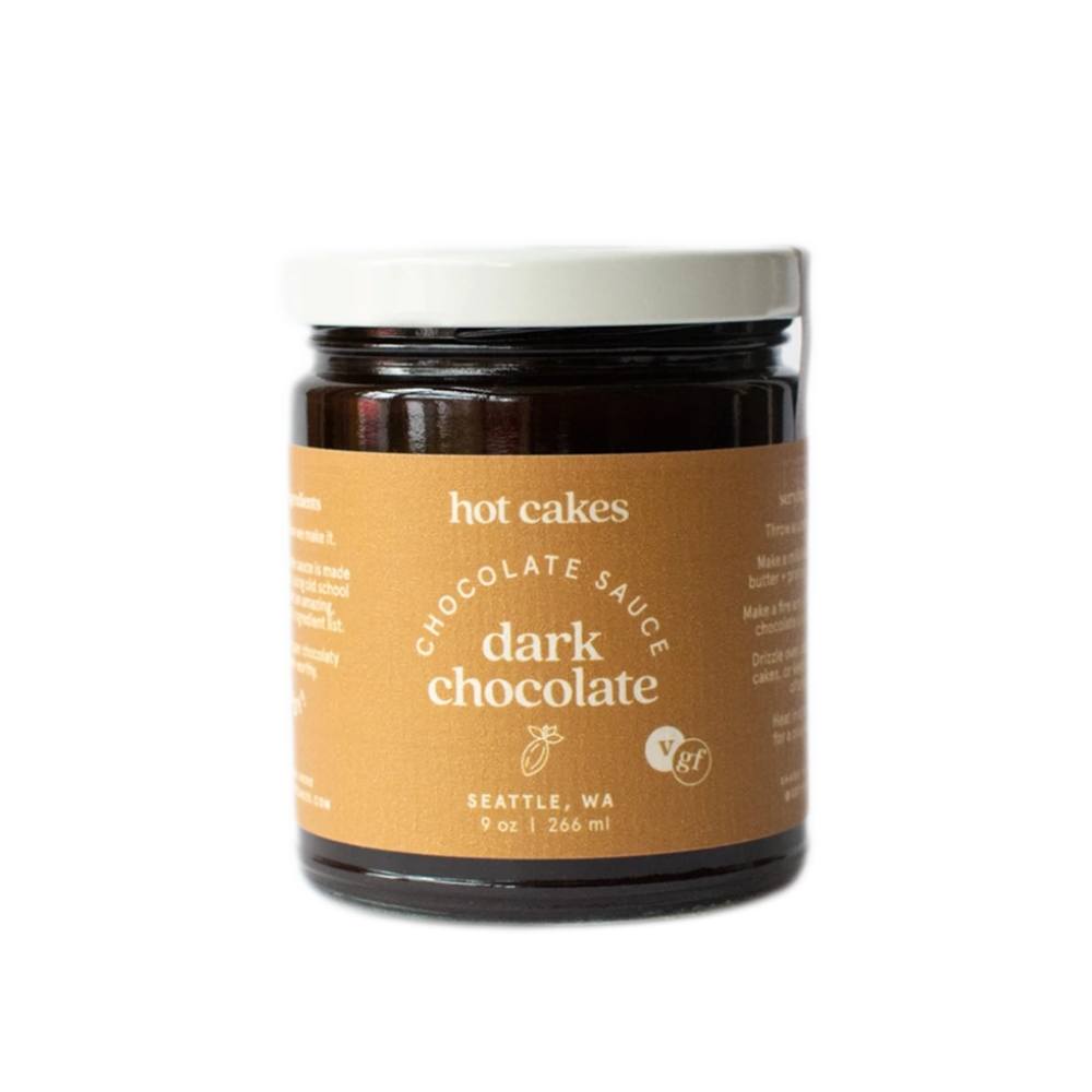 Hot Cakes chocolate sauce handmade in Seattle, WA. A great item to build a chocolate gift basket with
