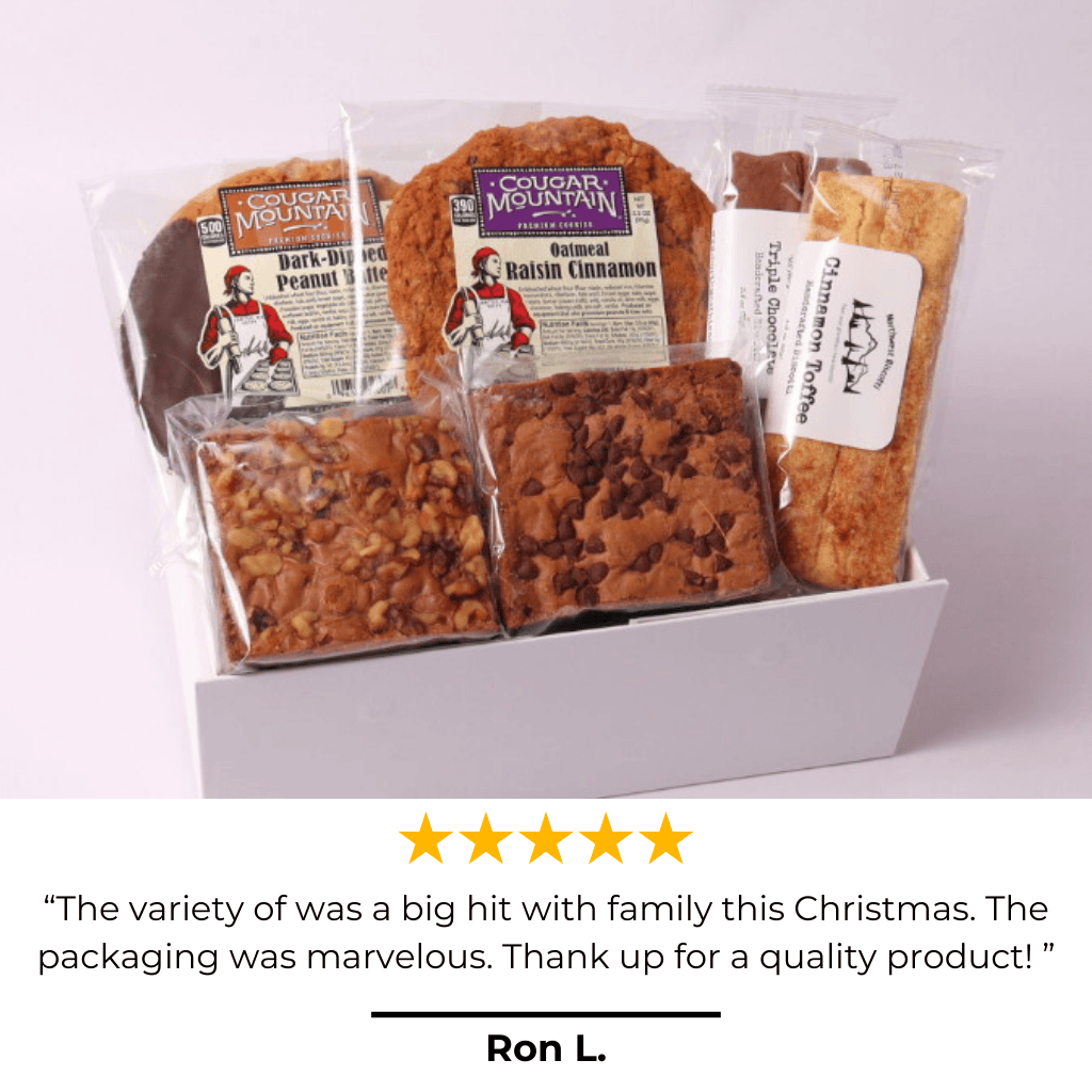 A highly-rated made in Washington bakery gift box filled with premium Northwest treats, loved by customers as a sweet and thoughtful gift for any occasion.
