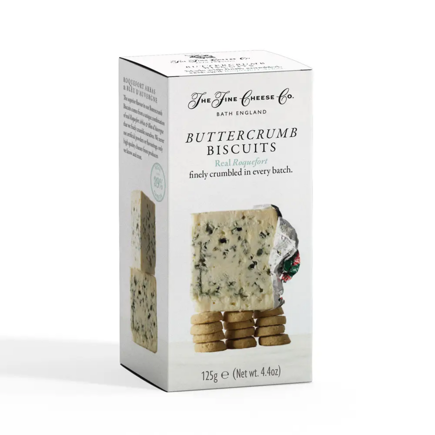Box of Buttercrumb Biscuits from The Fine Cheese Co on a white background