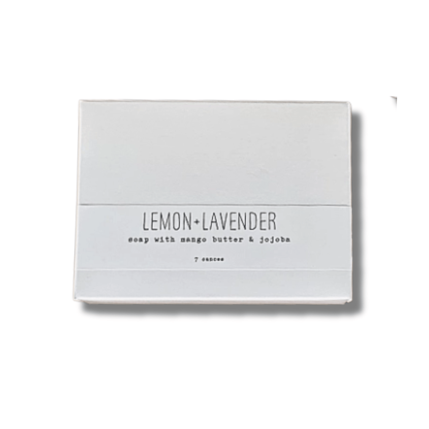 Lemon Lavender Bar Soap handmade in la conner Washington with essential oils. 7 ounce bar soap in a white box.
