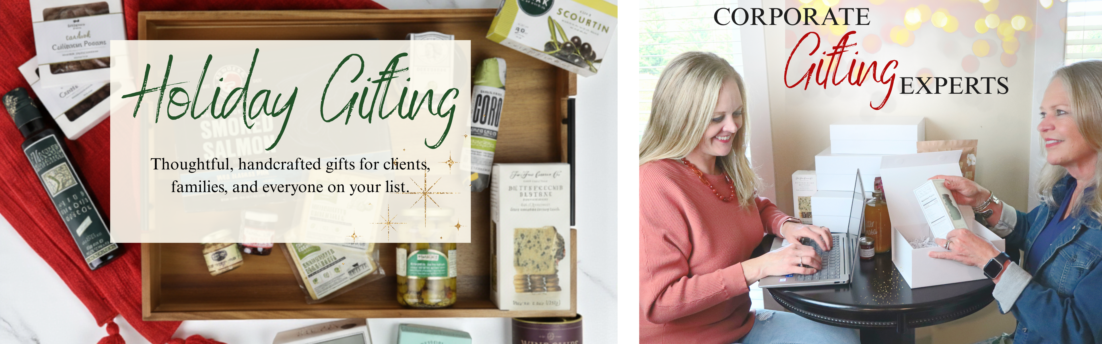 Holiday gift baskets made in Washington by Apple Blossom Gift Baskets — thoughtful corporate, employee, team client and family gifts with fast shipping.