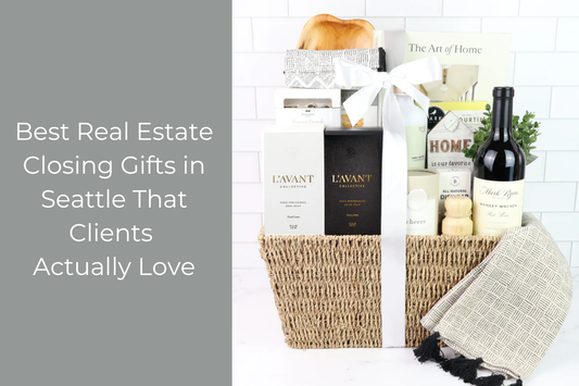 Seattle real estate closing gift basket with local gourmet food and Washington treats for home buyers
