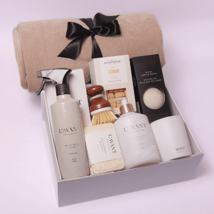 cozy at home luxury PNW gift baskets for the office or large baskets to share at the office