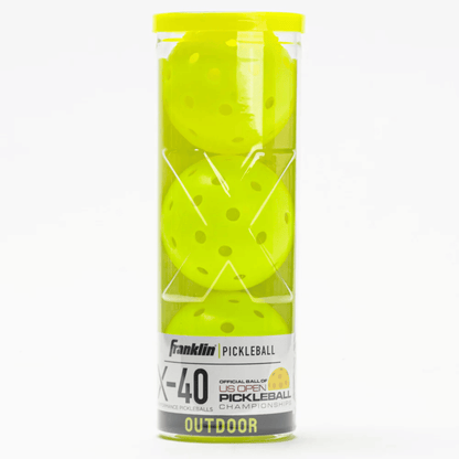 franklin x40 optic yellow pickleball balls 3 pack tube of 3 balls