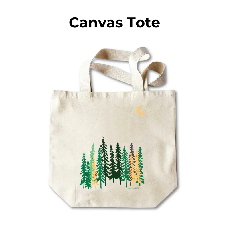 canvas pacific northwest tote bag made in Washington by potluck press Seattle Gifts