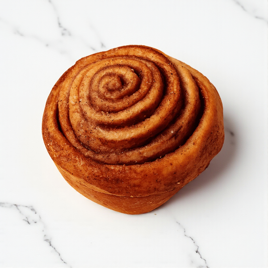 fresh baked cinnamon roll individually wrapped made in Maple Valley WA by Lydia's cakes and confections