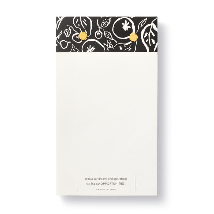 “WITHIN OUR DREAMS AND ASPIRATIONS WE FIND OUR OPPORTUNITIES.” List Pad made by Compendium Seattle, WA -Apple Blossom Gift Baskets