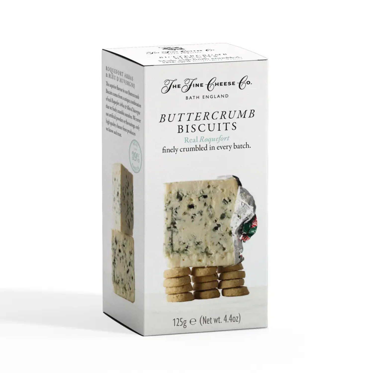 Box of Buttercrumb Biscuits from The Fine Cheese Co on a white background
