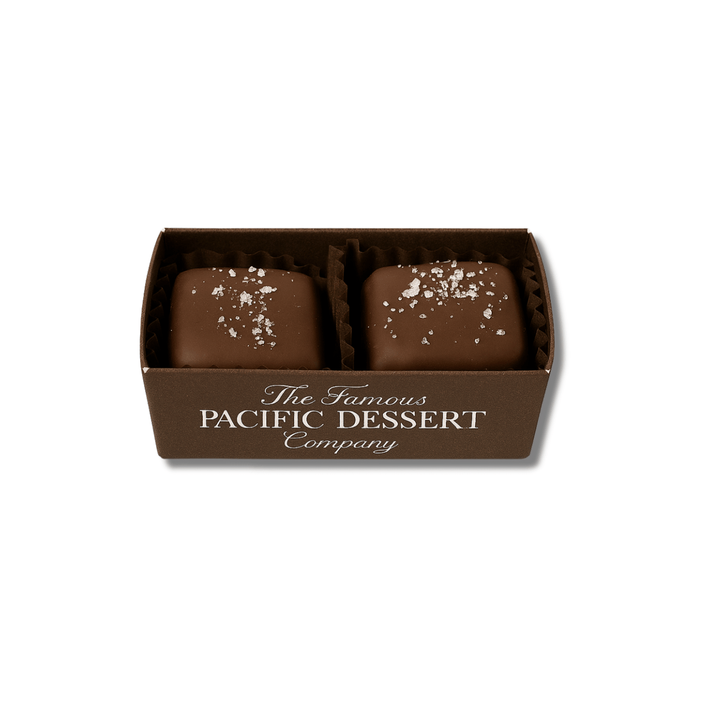 Dark Chocolate Sea Salt Caramels 2pc handmade in Woodinville Washington by the Pacific Desert company