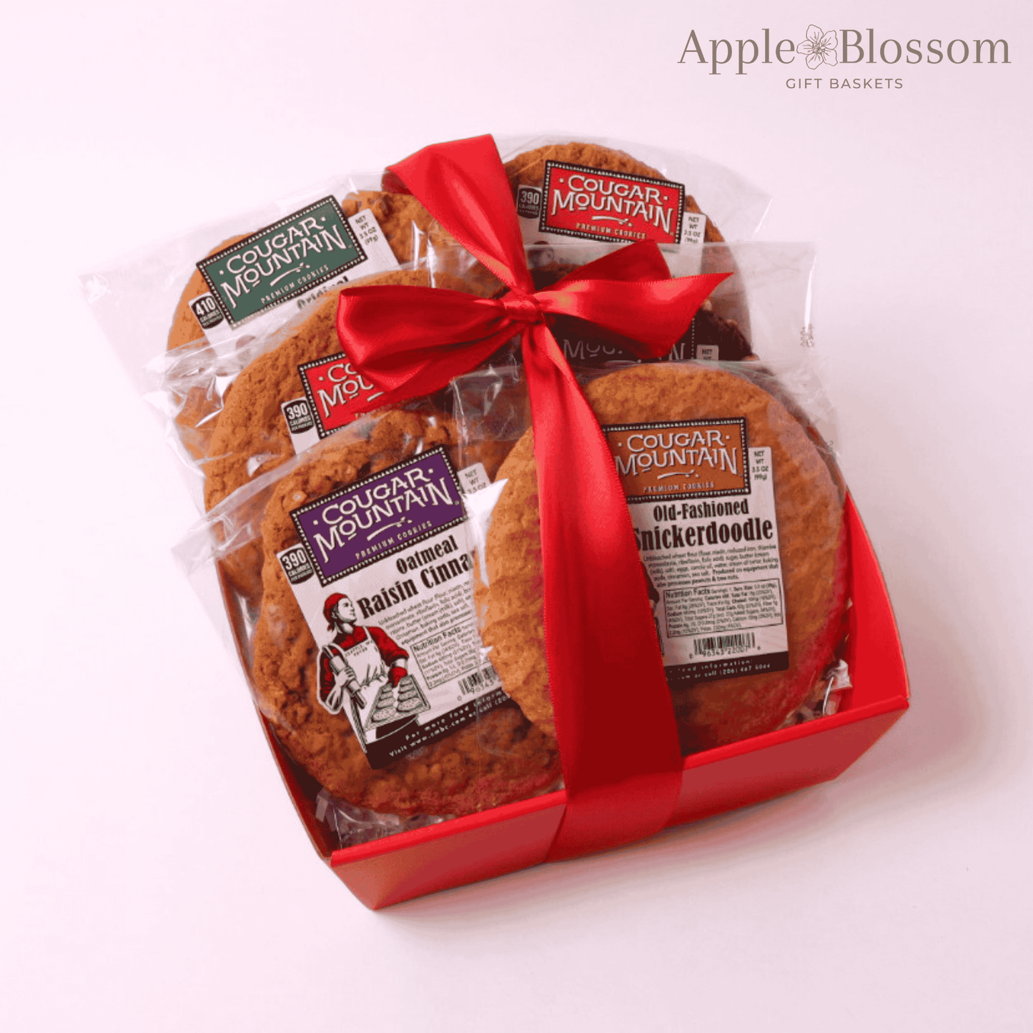 Half dozen Gourmet Cookie Box featuring a variety of soft baked Cougar Mountain cookies made in WA, made with high-quality ingredients. Perfect corporate gift or family treat. Ships next business day. Great for client appreciation, onboarding, and holiday gifting.