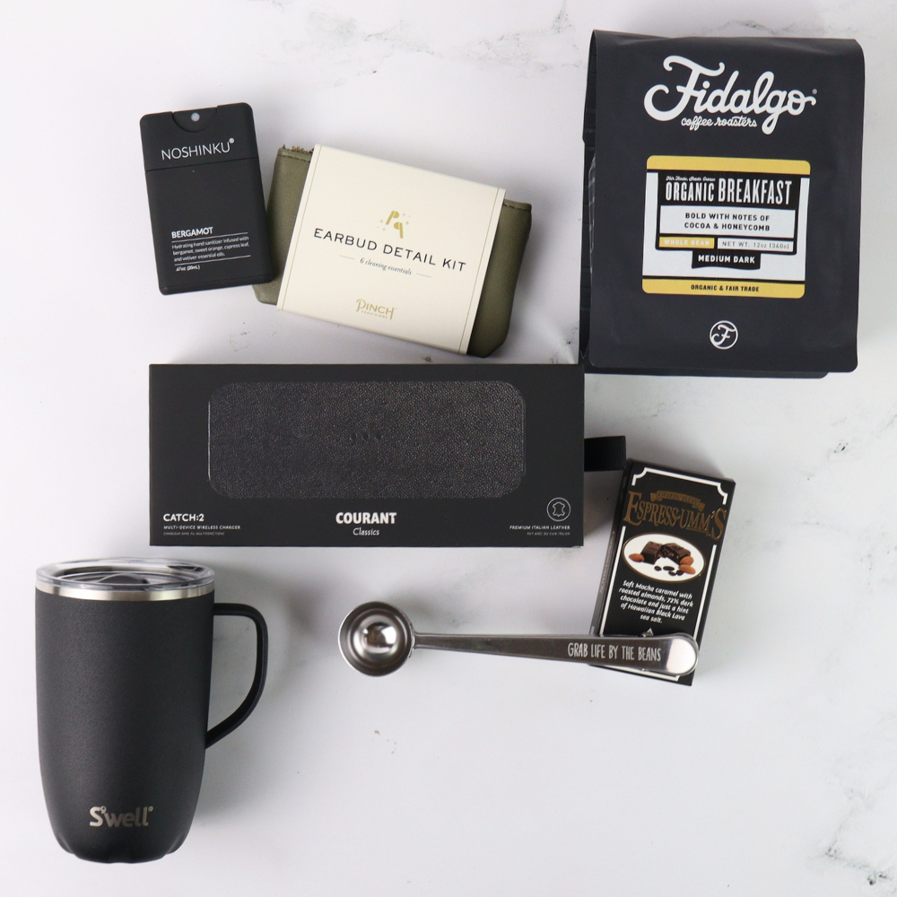 The Executive executive gift box with mug, coffee, and premium snacks