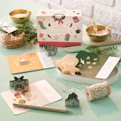 merry memories activity cards for family Christmas gift basket