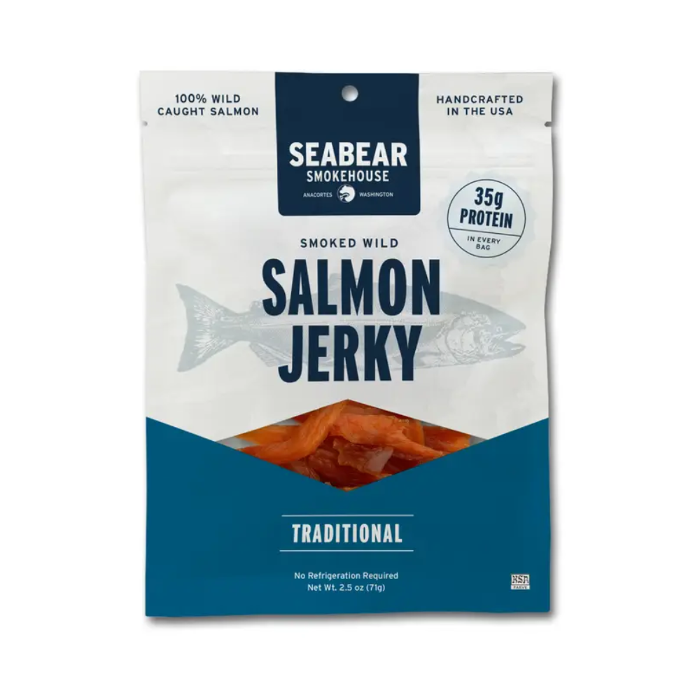SeaBear Traditional Wild Salmon Jerky made with 100 percent wild-caught salmon